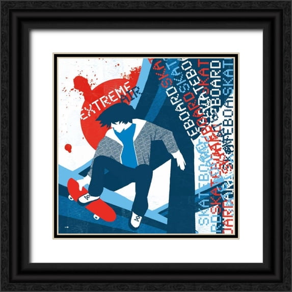 Mullan, Michael 26x26 Black Ornate Wood Framed with Double Matting Museum Art Print Titled - Extreme Air II