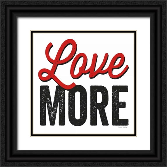 Mullan, Michael 26x26 Black Ornate Wood Framed with Double Matting Museum Art Print Titled - Love More on White