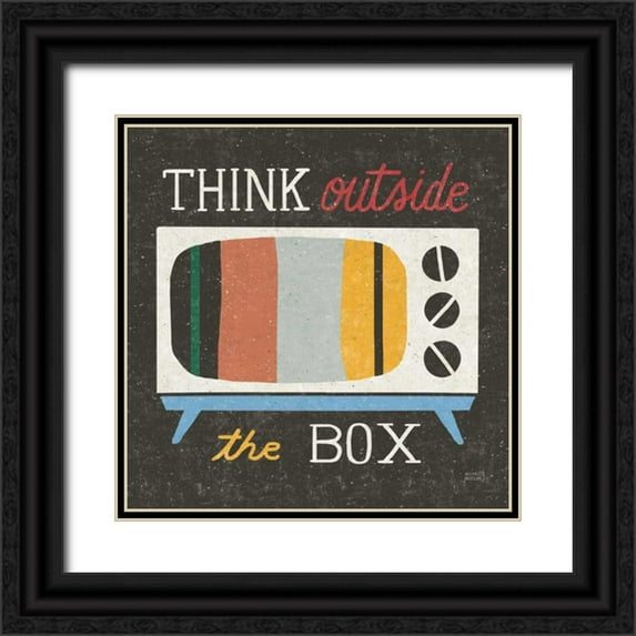 Mullan, Michael 26x26 Black Ornate Wood Framed with Double Matting Museum Art Print Titled - Retro Desktop Television v2