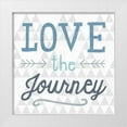 thumbnail image 1 of Mullan, Michael 26x26 White Modern Wood Framed Museum Art Print Titled - Mod Triangles Love the Journey Blue, 1 of 4