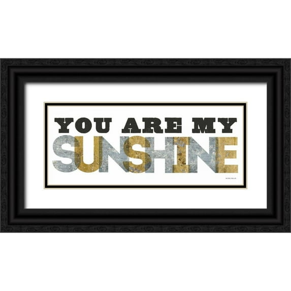 Mullan, Michael 32x15 Black Ornate Wood Framed with Double Matting Museum Art Print Titled - You are my Sunshine Silver Gold