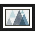 thumbnail image 1 of Mullan, Michael 32x23 Black Ornate Wood Framed with Double Matting Museum Art Print Titled - Mod Triangles I Blue, 1 of 4