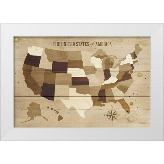 Mullan, Michael 32x23 White Modern Wood Framed Museum Art Print Titled - USA Modern Vintage Wood
