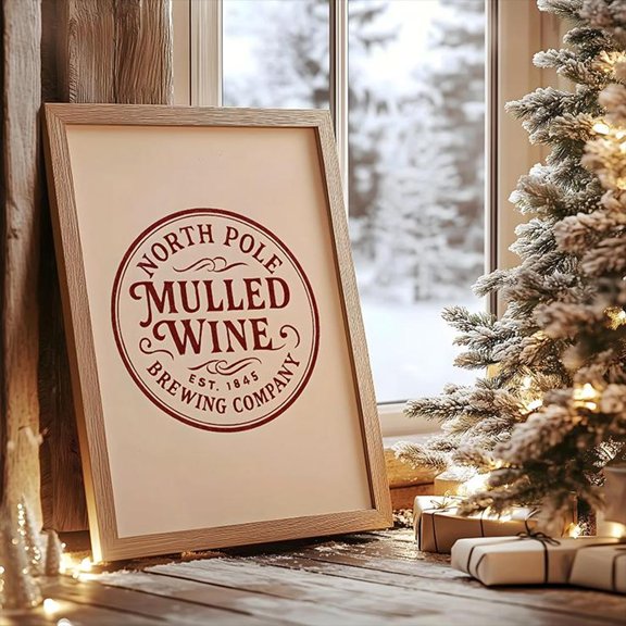 Mulled Wine Poster, Bar Print, Retro Winter Festive Print, Winter Festive Kitchen Print, Winter Festive Typography Print Unframed Paper Print