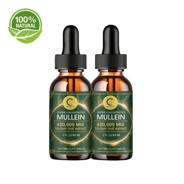 Mullein Drops for Lungs - Vegan Mullein Leaf Extract Liquid Tincture, Support for Respiratory, Immune, Digestive System, Natural Herbal Supplement, Non-GMO, 4 fl oz, 2 Pack
