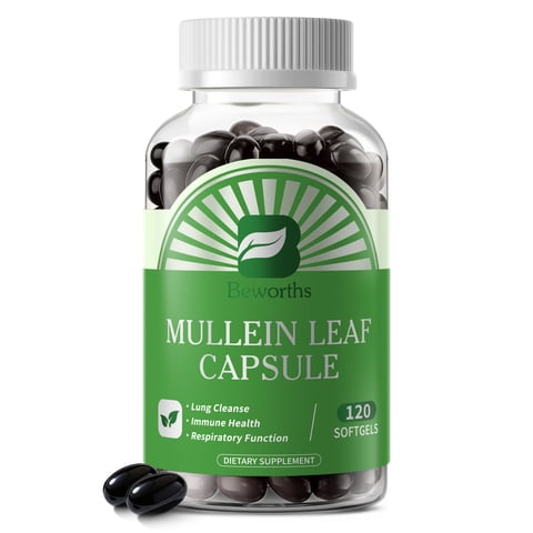 Mullein Leaf 450mg for Lung Detox, Support Healthy Respiratory & Immune Health, 120 Capsules