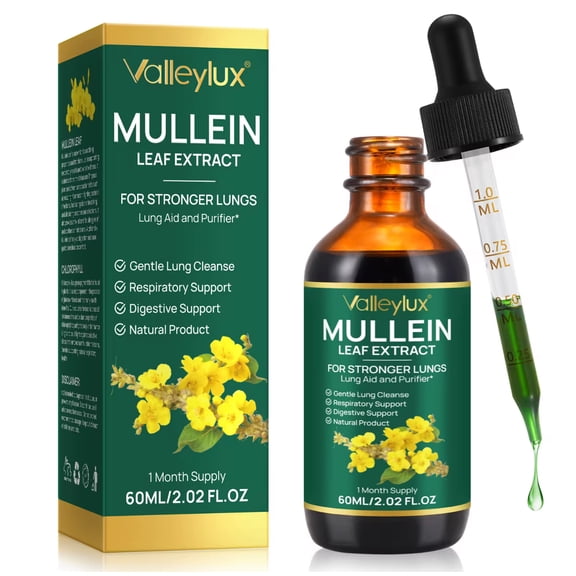 Mullein Leaf Drops Lung Cleanse  60 ML Mullein Leaf Extract for Immune Support