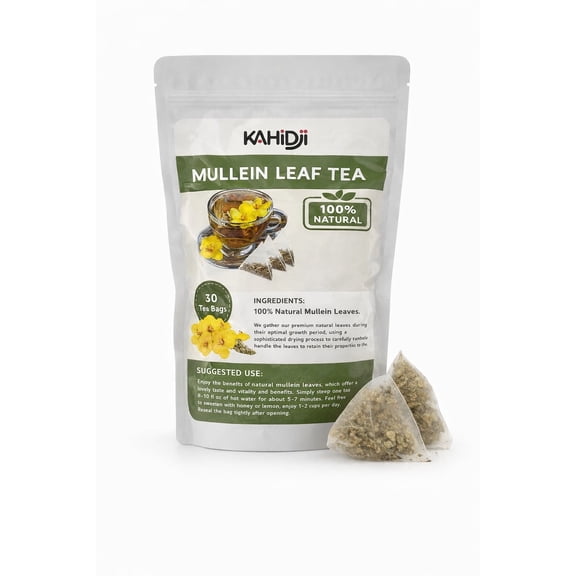 Mullein Leaf Tea Bags. Made with 100% Pure Mullein Leaves, Handmade, 100% Natural & Pure, No Sugar, No Caffeine, No Gluten, Vegan