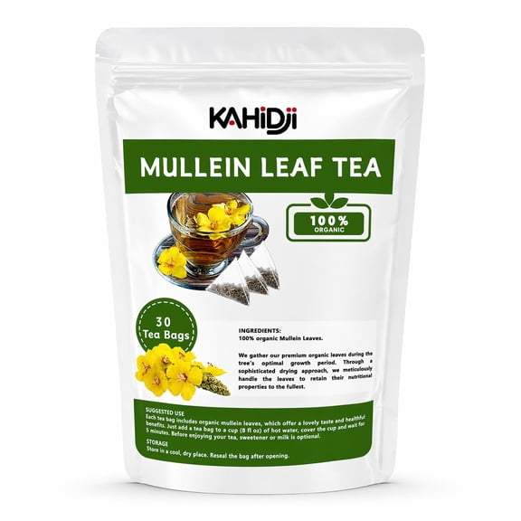Mullein Leaf Tea  Bags. Made with 100% Pure Mullein Leaves,  Handmade, 100% Natural & Pure, No Sugar, No Caffeine, No Gluten, Vegan