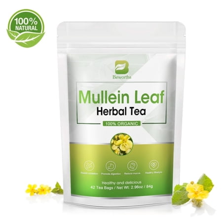 Mullein Leaf Tea for Respiratory Support, Made with Pure Mullein Leaves, Caffeine Free, 42 Tea Bags