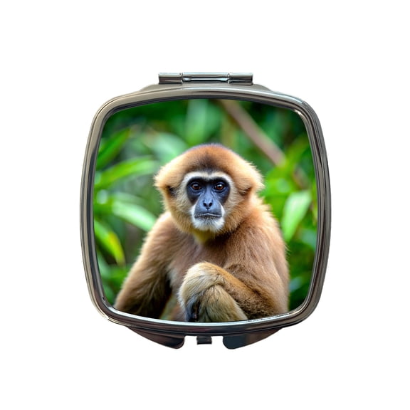 Muller's Gibbon Monkey Travel Makeup Handbag Purse Small Pocket Compact Mirror