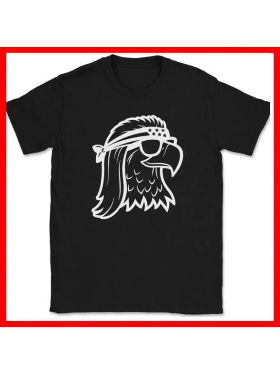 Mullet Eagle America Funny Humor USA Pride 4th Of July Unisex T Shirt up to 5XL
