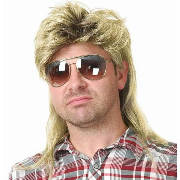 Mullet Wigs for Men 80s Costumes Fancy Party Accessory Cosplay Wig