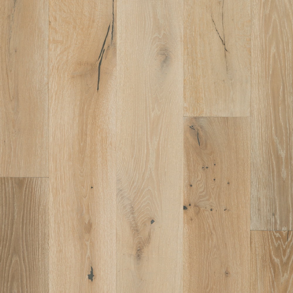9.44" Wide Wire Brushed European White Oak Engineered Hardwood Flooring
