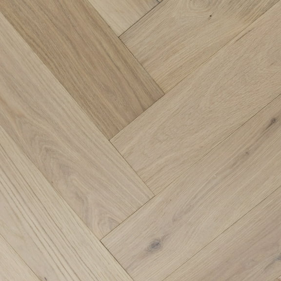 Mullican 25945 Castillian Herringbone 4.92" Wide Wire Brushed Engineered European White