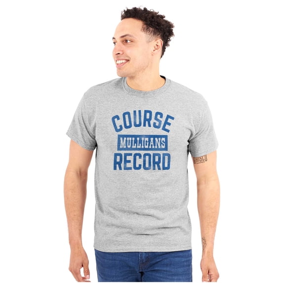 Mulligan Record Funny Golfer Golfing Plus Size Crewneck Graphic Tee Shirt Brisco Brands 2X