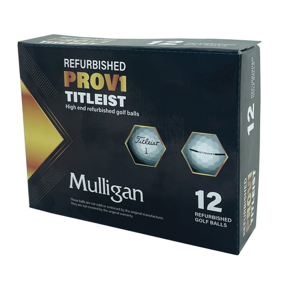 Mulligan Refurbished Titleist Pro V1 Golf Balls – 12-pack of Recycled White Balls