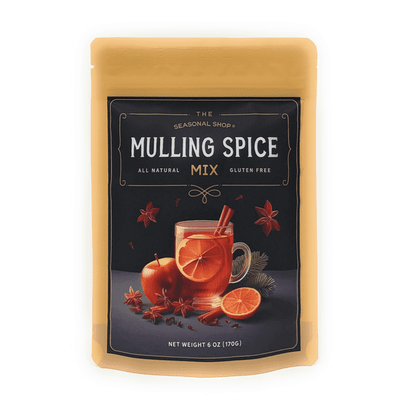 Mulling Spices for Apple Cider Bliss and Spiced Cider Mix Perfection by The Seasonal Shop, in our Resealable Gusseted Pouch for Easy Measuring and Storage. For use in Cider, Wine, Baking and more!