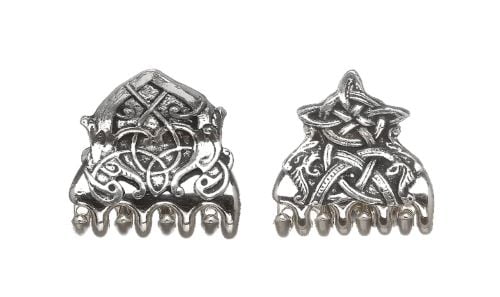 Mullingar Pewter Set of 2 Irish Hair Clasps with Celtic Design Claw Clips in Pewter Accessories for Women