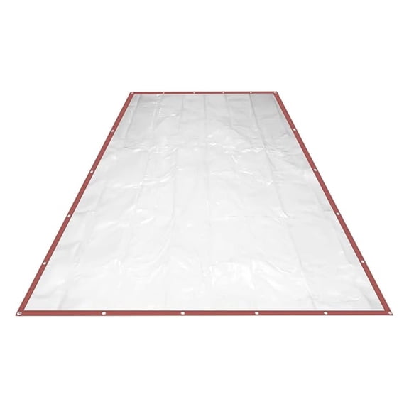 Mult-Size Durable Rainproof PVC Clear Awning Canopy Curtain Enclosure Patio Roll up Enclosure W/Brown Edge and Grommets 0.5mm Thick (8 * 16FT /2.5 * 5m)