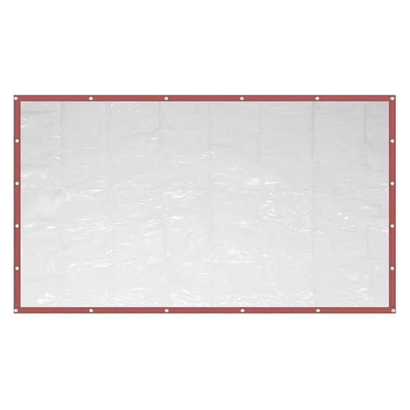 Mult-Size Durable Rainproof PVC Clear Awning Canopy Curtain Enclosure Patio Roll up Enclosure W/Brown Edge and Grommets 0.5mm Thick (8 * 20FT /2.5 * 6m)