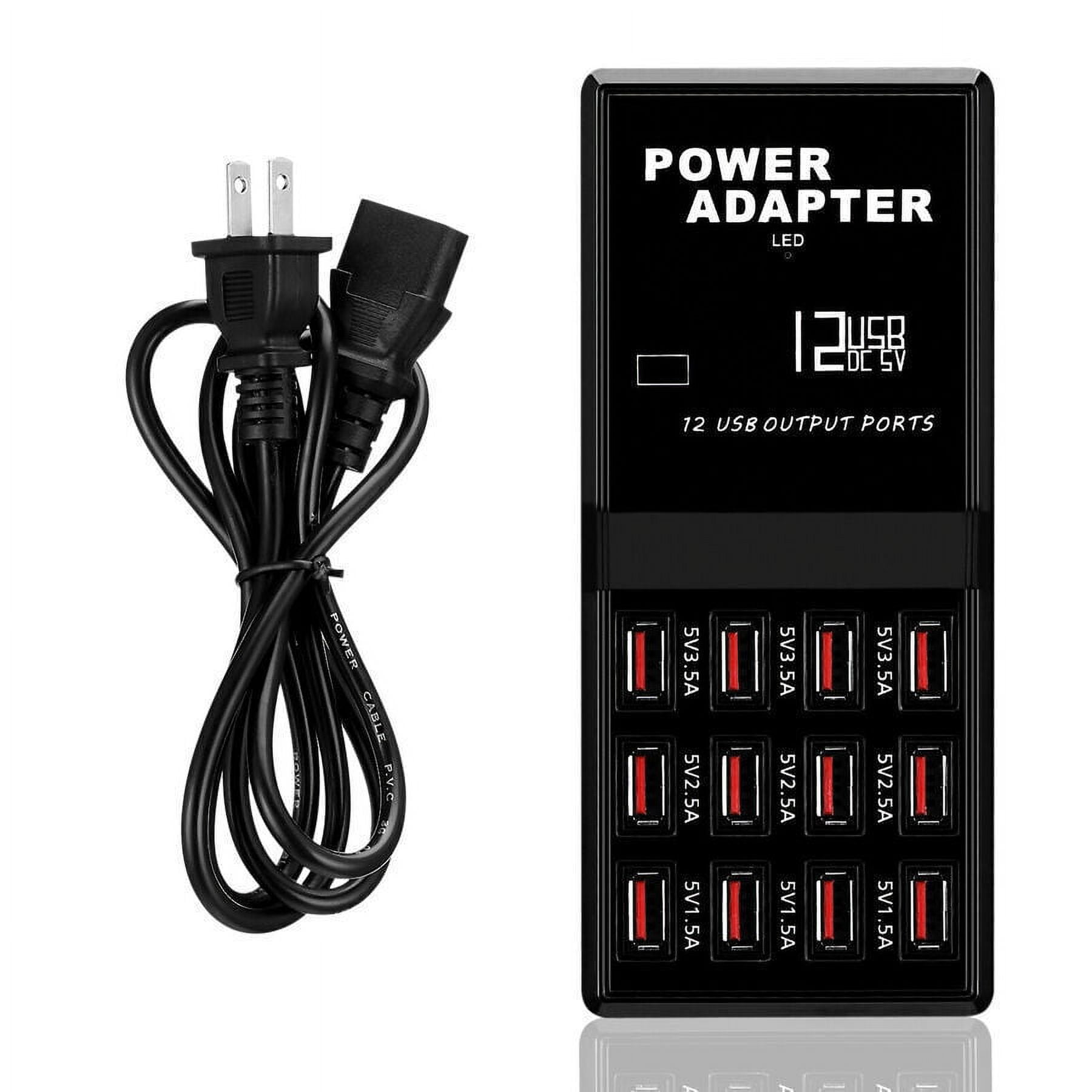 Multi 12 Port USB Charging Station Hub for Desktop & Cell Phone Charger