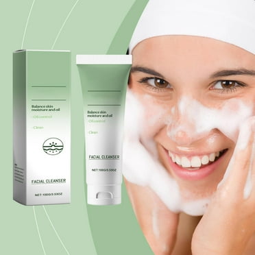 Multi-Acid Facial Cleanser, Salicylic Acid for Blackhead Removal & Pore Shrinking, 100ml,Plastic,green