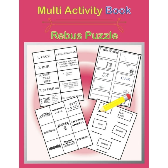 Multi Activity Book Rebus Puzzle: Word Plexer Puzzle Game, Story Rebus Large Fun and Relaxing (Paperback)