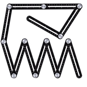 Multi Angle Measuring Ruler,12-Sided Angle Measurement,Tile Holes Measure Ruler Holes Positioning Apertures,Upgrade Multi Angle Ruler/Metal/Black