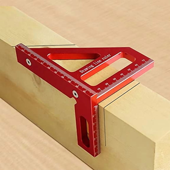 Multi-Angle Measuring Ruler - 45/90 Degree Aluminum Alloy Woodworking Square for Carpentry & Engineering