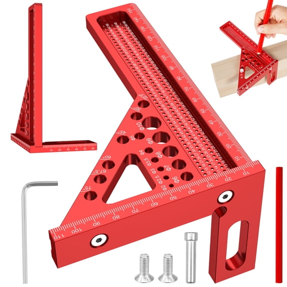 Multi Angle Measuring Ruler Alloy Extra Long Woodworking Square 22.5 to 90Protractor Triangle Ruler Precise Drawing Line Measuring Tool for Carpenter