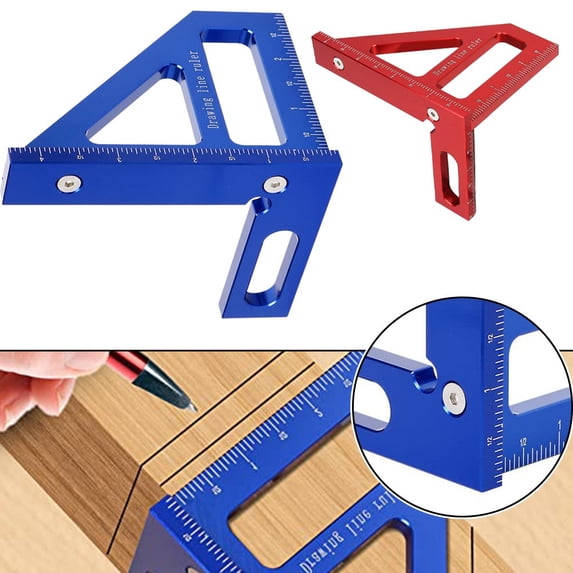 Multi-Angle Measuring Ruler Triangle Ruler 45/90 Degree For Engineer Carpenter Red