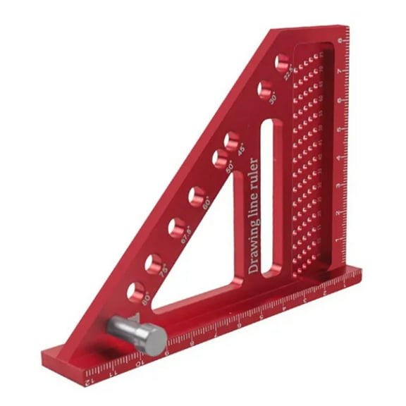 Multi-Angle Measuring Ruler W/ Dowel Woodworking Square Protractor Miter Triangle Ruler High Layout Tool B