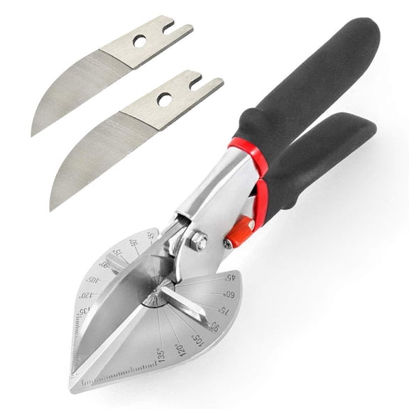 Multi Angle Miter Shear Cutter Hand Tools,45-135 Degree Adjustable Angle Scissors Trim Shears Tools for Vinyl Wood Molding Trim