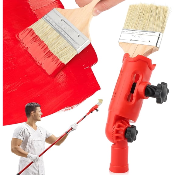 Multi-Angle Paint Brush Extender with Paint Brush, Extension Pole Attachments for Painting Roller Scraper, Paints Edger Tool for High Ceilings, Walls, Corner Painting Tool