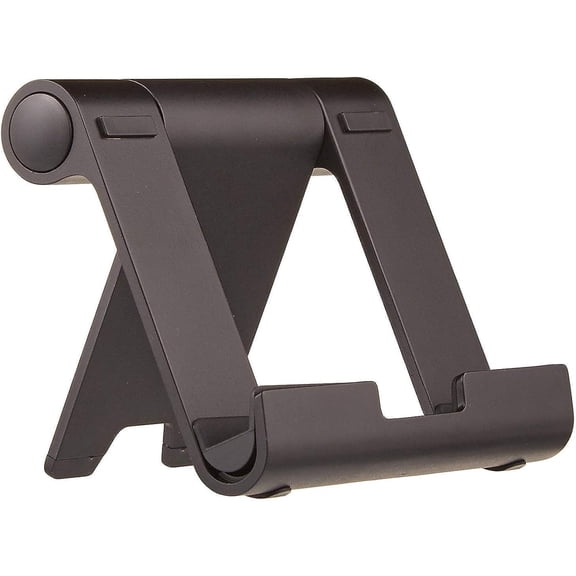 Multi-Angle Portable Foldable Stand for iPad Tablet, E-reader and Phone, Sturdy Hands-Free Viewing, Black