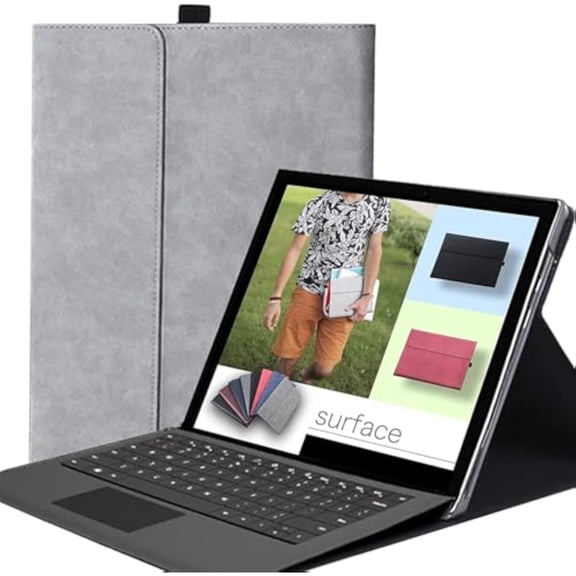 Multi-Angle Protective Cover with Stylus Slot Auto Sleep Wake for Surface Pro 12" 2025, Fits Type Cover Keyboard,Gray