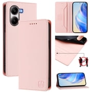 Multi-Angle Stand Wallet Case for Xiaomi Poco X7 Pro RFID Blocking Folio Pink
