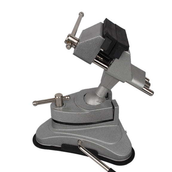 Multi Angled Swiveling Head Desktop Vise Aluminum Rotating Workbench Clamp With Suction Base for DIYer Repair Project