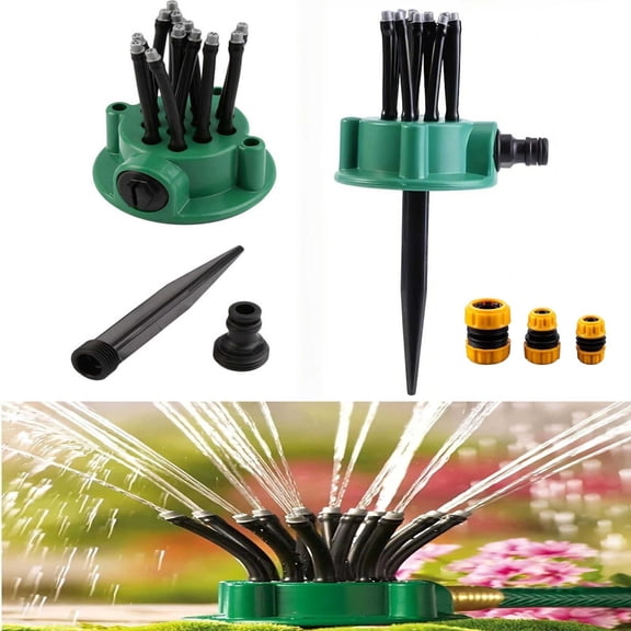 Multi Arm Garden Sprinkler,360 Degree Rotating Irrigation System,Adjustable Flower Shape Spray Head,Wide Coverage Lawn Watering Device,Flexible Nozzle Garden Tool,Outdoor Plant Care Equipment