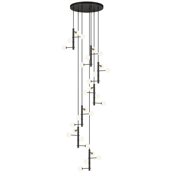 Multi Arm Opal Shade Chandelier 28 Lights