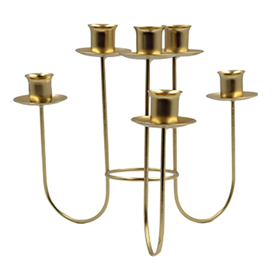 Multi Arms Metal Candle Holder Candle Stand 25.5x21cm Iron top Decoration Candelabra for Wedding, Party Accessory Golden