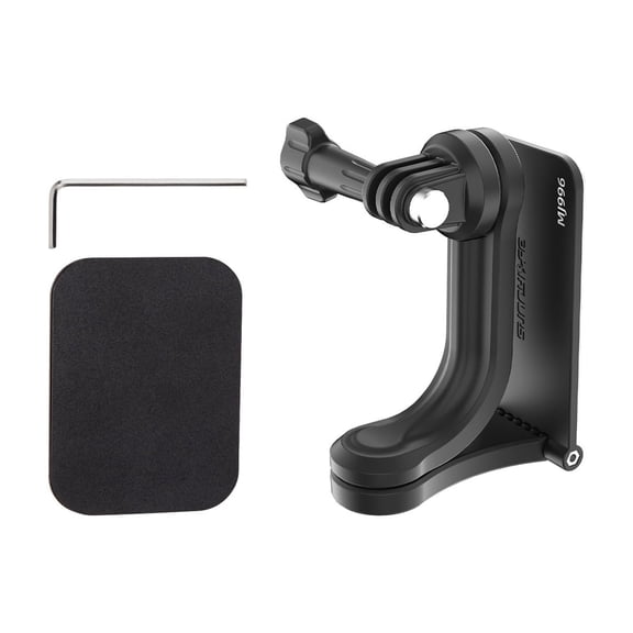 Multi-Axis Magnetic Mount for Action Cameras, Foldable Rotating Desktop Stand with Adjustable Arm and Adhesive Metal Mounting Plate