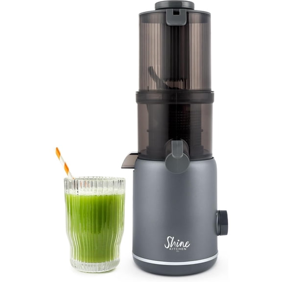 Multi-Batch Compact Cold Press Juicer, Hands-Free, Hopper Continuous Feed, Portable