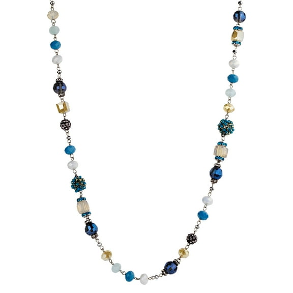 Multi Beaded Ribbon Necklace