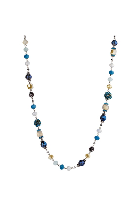Multi Beaded Ribbon Necklace