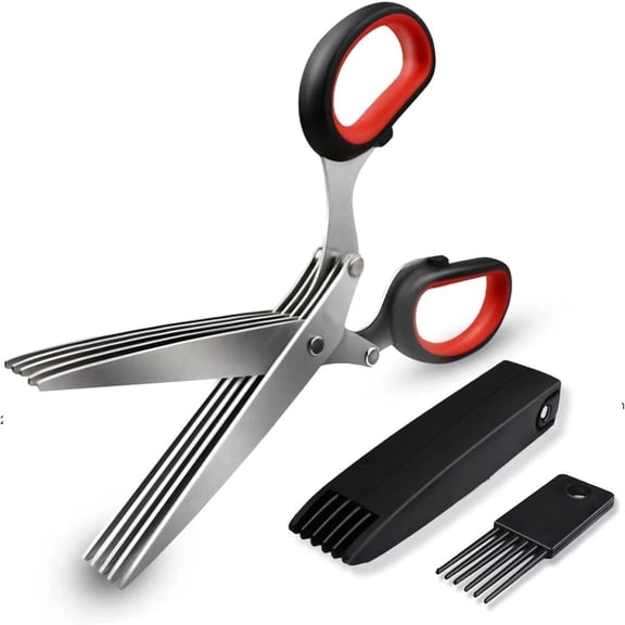 Multi-Blade Onion Flower Scissors Stainless Steel Kitchen Five-Blade Shredder Sharp Chopping Shear