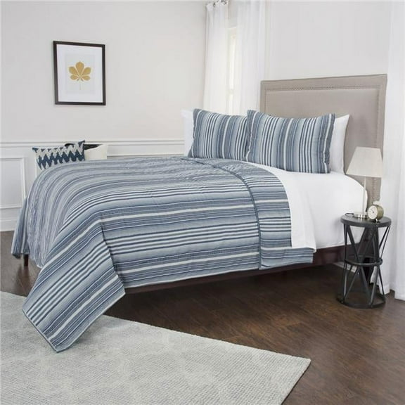 Multi Blue Queen Size 100 Percent Cotton 300 Thread Count Machine Washable Down Alternative Comforter