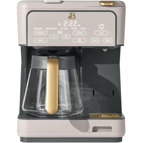 Multi-Brew Coffee Maker, 12-Cup Carafe + Single-Serve, Pods or Grounds, Over Ice, Touch Display. (Porcini Taupe)