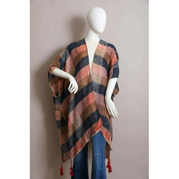 Multi Buffalo Checkered Kimono
